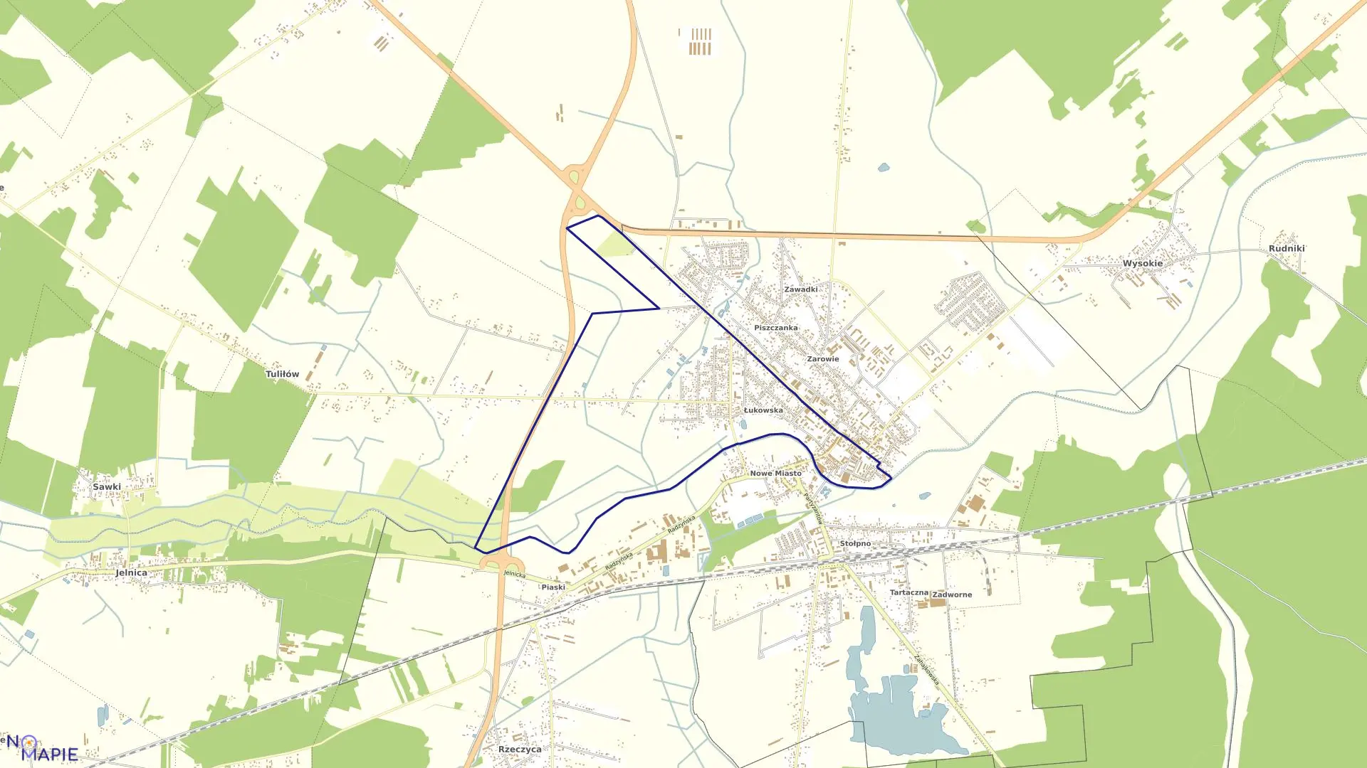 Mapa obrębu 2 w mieście Międzyrzec Podlaski