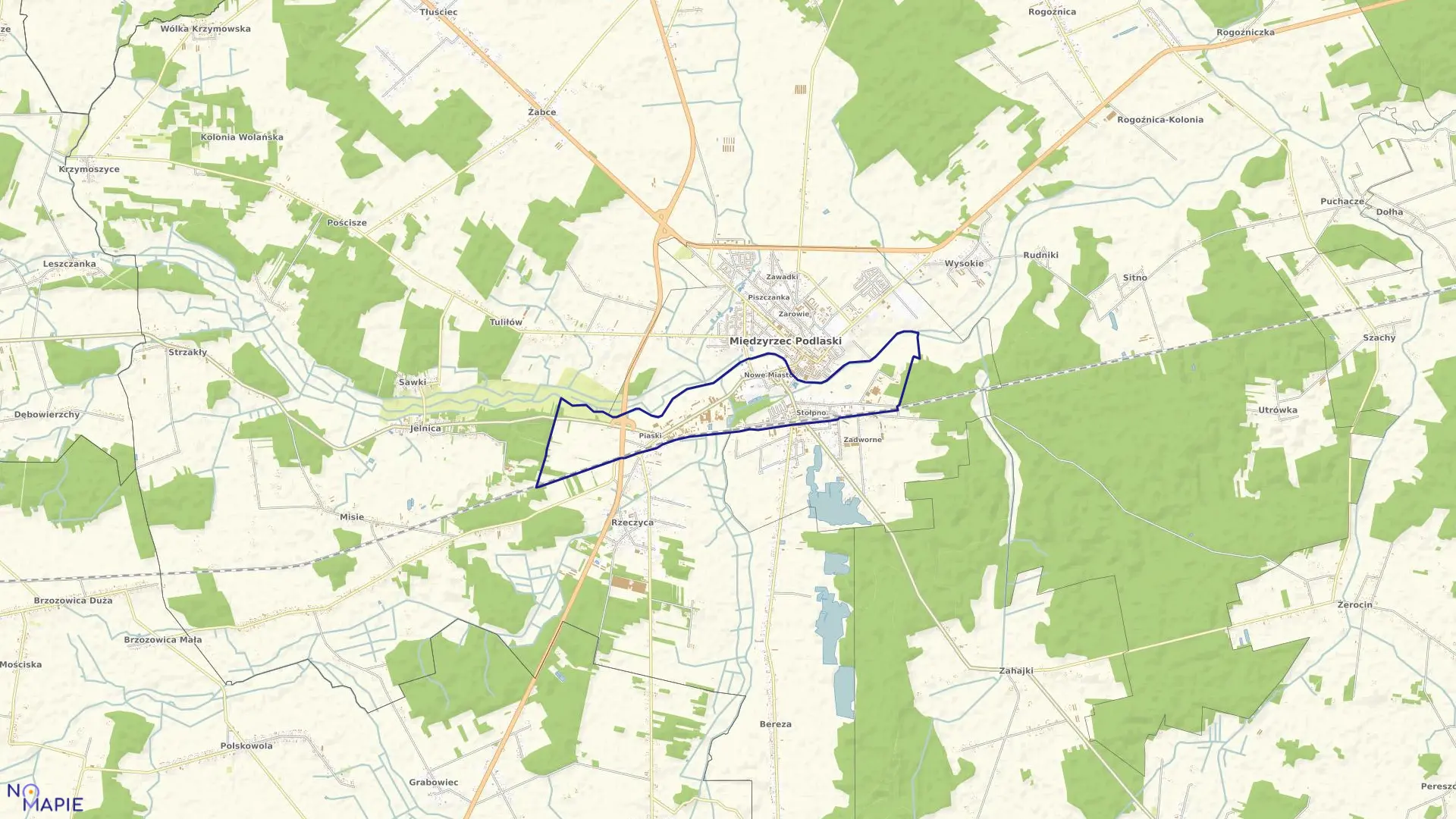 Mapa obrębu 3 w mieście Międzyrzec Podlaski