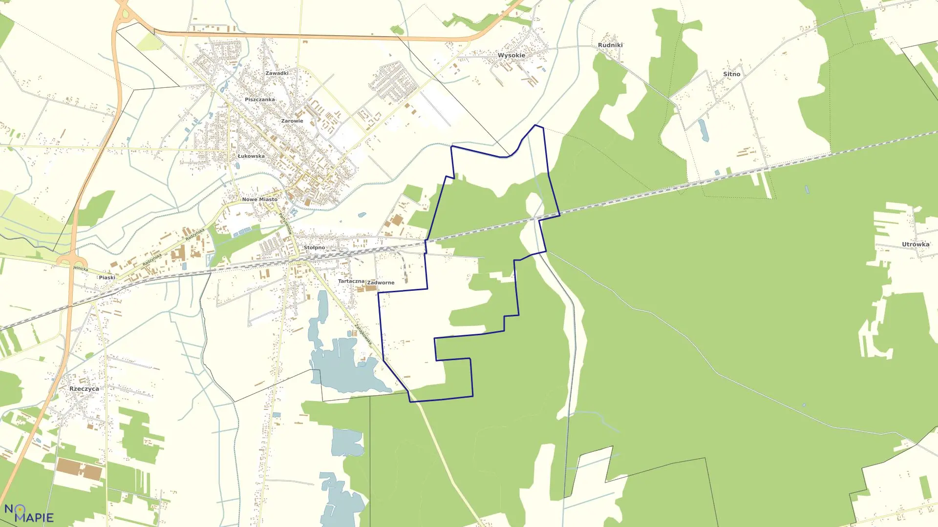 Mapa obrębu 5 w mieście Międzyrzec Podlaski